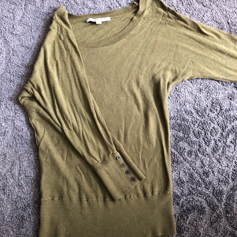 Loft Olive Green 3/4 Sleeve Shirt - Picture 2 of 4